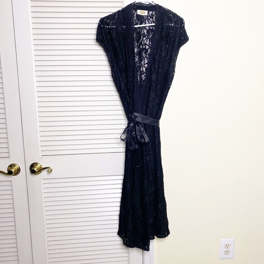 Talbots Lace Wrap Dress Sleeveless Duster Robe Lingerie Womens Sz ? Large